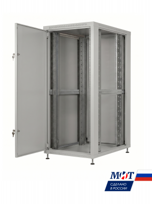Шкаф телекоммуникационный напольный ШТН 19" МИТ-22.60.80.CMM дверь перед металл зад.металл (корпус 1мм)
