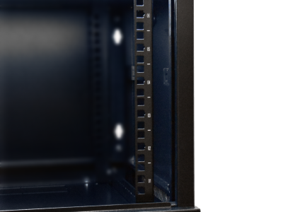 Шкаф 19" настенный 12U 600x600mm черный, дверь стекло, без вентилятора