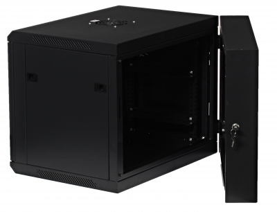 Шкаф телекоммуникационный 19 дюймов 12U 600x540мм настенный черный 